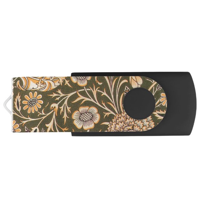 William Morris Cherwell Antique Floral Pattern Flash Drive (Back)