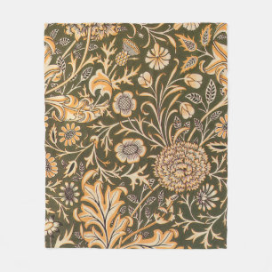 William Morris Cherwell Antique Floral Pattern Fleece Blanket