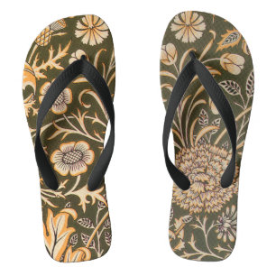 William Morris Cherwell Antique Floral Pattern Flip Flops