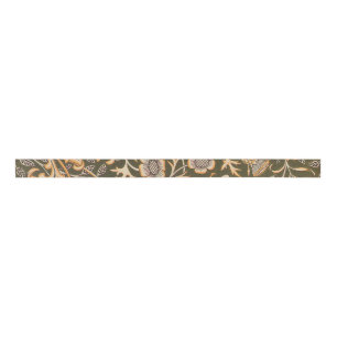 William Morris Cherwell Antique Floral Pattern Grosgrain Ribbon