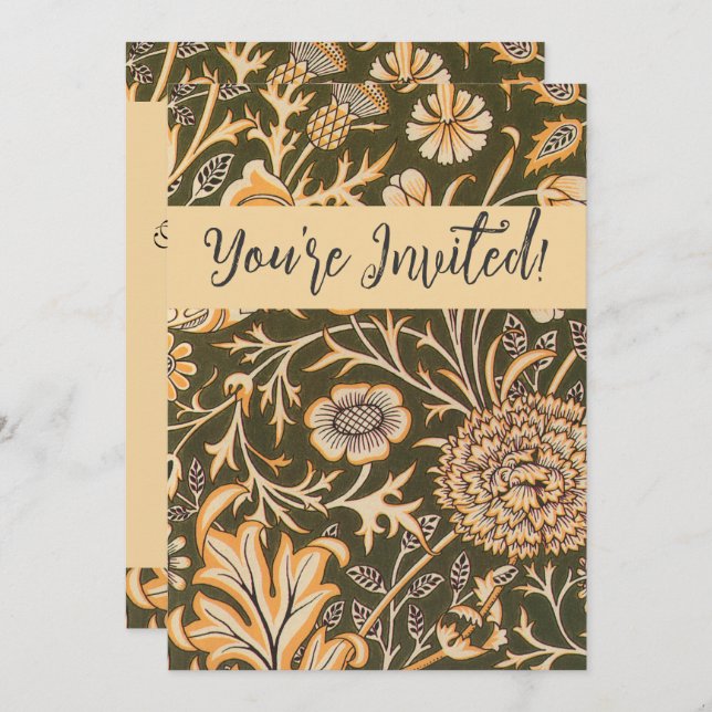 William Morris Cherwell Antique Floral Pattern Invitation (Front/Back)