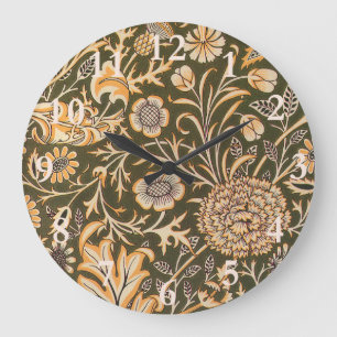 William Morris Cherwell Antique Floral Pattern Large Clock