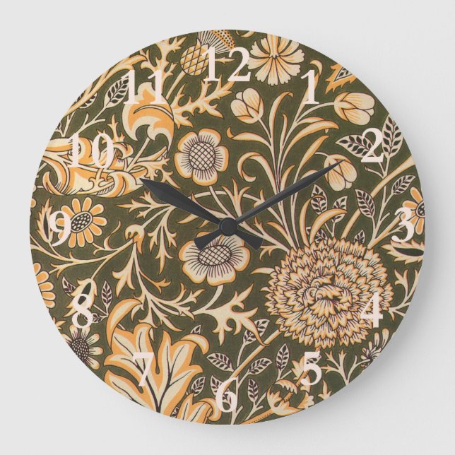 William Morris Cherwell Antique Floral Pattern Large Clock (Front)