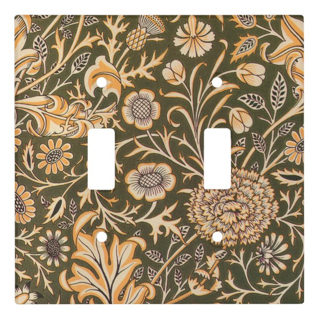 William Morris Cherwell Antique Floral Pattern Light Switch Cover (Front)