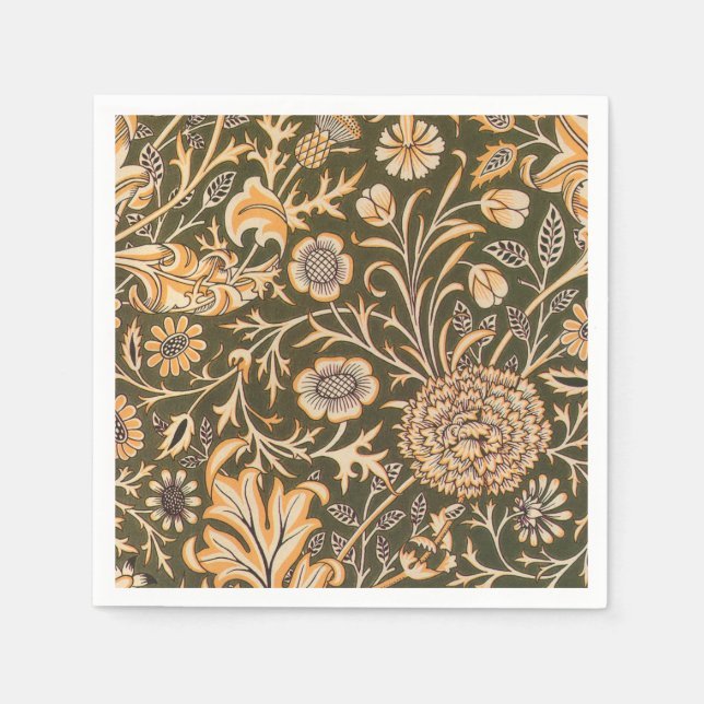 William Morris Cherwell Antique Floral Pattern Napkins (Front)