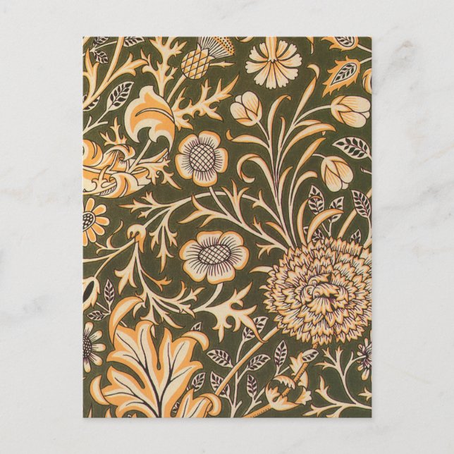 William Morris Cherwell Antique Floral Pattern Postcard (Front)