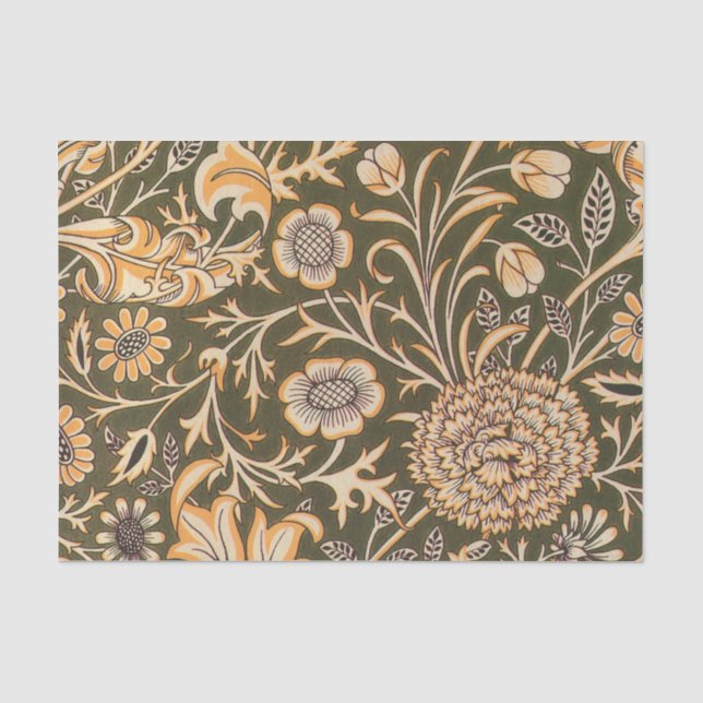 William Morris Cherwell Antique Floral Pattern Tissue Paper (Front)