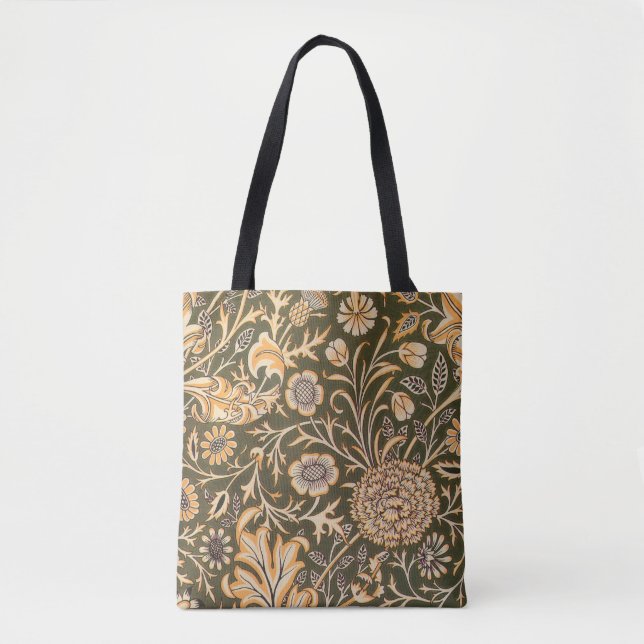 William Morris Cherwell Antique Floral Pattern Tote Bag (Front)