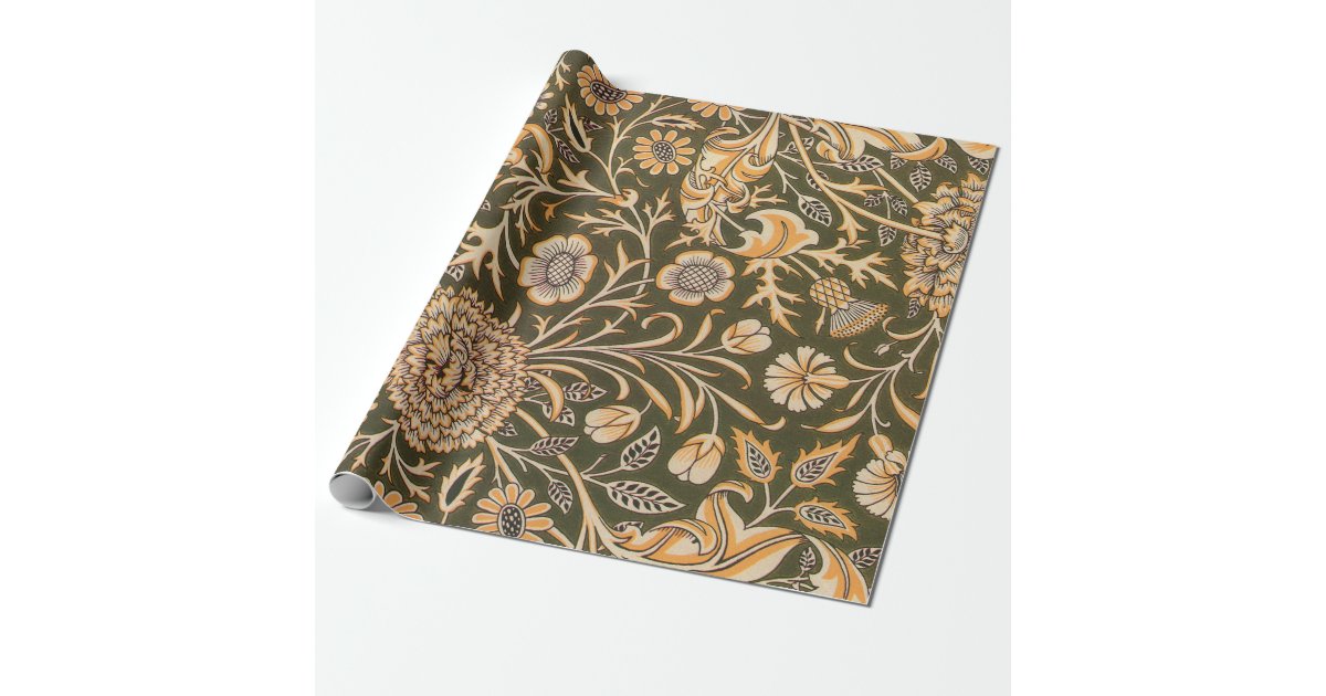 William Morris Cherwell Antique Floral Pattern Wrapping Paper | Zazzle