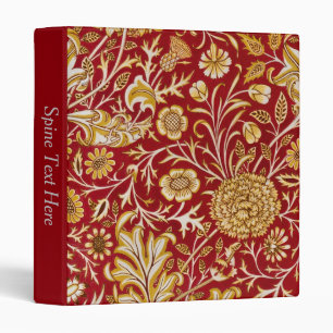 William Morris Cherwell Floral Pattern Red 3 Ring Binder