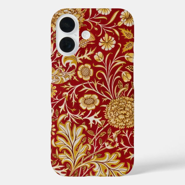 William Morris Cherwell Floral Pattern Red Case-Mate iPhone Case (Back)