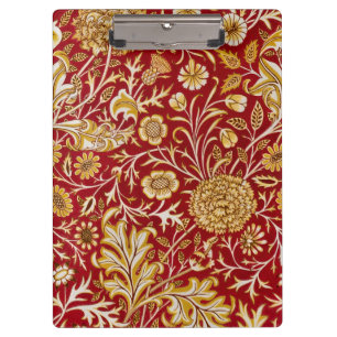 William Morris Cherwell Floral Pattern Red Clipboard