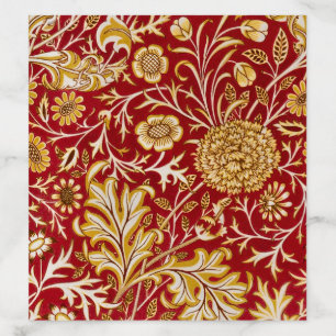 William Morris Cherwell Floral Pattern Red Envelope Liner