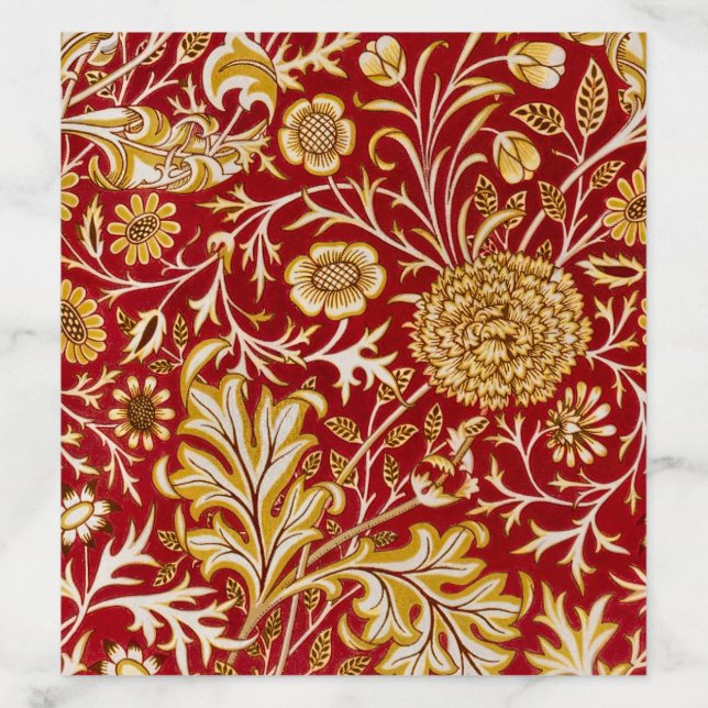 William Morris Cherwell Floral Pattern Red Envelope Liner (Design)