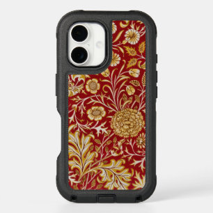 William Morris Cherwell Floral Pattern Red iPhone 16 Case