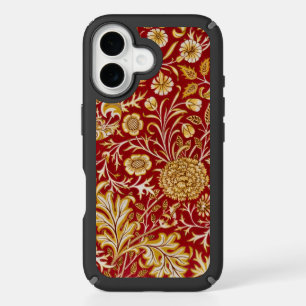 William Morris Cherwell Floral Pattern Red iPhone 16 Case