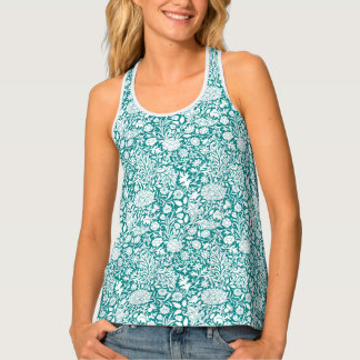William Morris "Cherwell" Pattern in Teal Tank Top