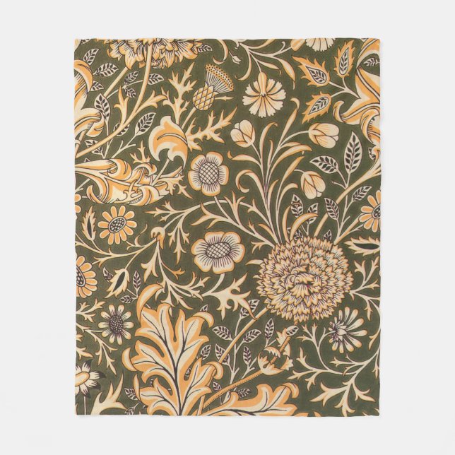 William Morris Cherwell Wallpaper Pattern Fleece Blanket (Front)