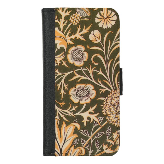 William Morris Cherwell Wallpaper Pattern iPhone Wallet Case (Front)