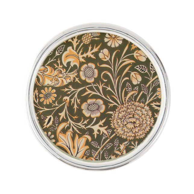 William Morris Cherwell Wallpaper Pattern Lapel Pin (Front)