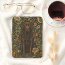 William Morris Chocolate Lab Vintage Floral Kindle Cover