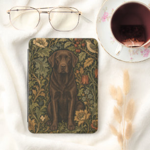 William Morris Chocolate Lab Vintage Floral Kindle Cover