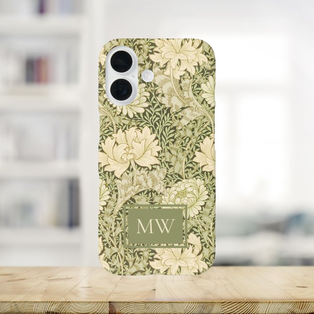 William Morris Chrysanthemum Custom Monogram Case-Mate iPhone Case (Creator Uploaded)