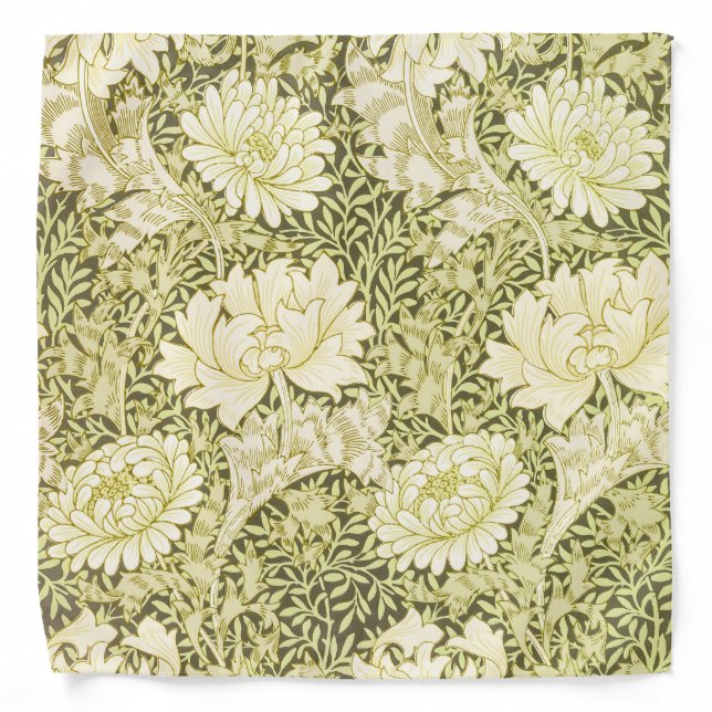 William Morris Chrysanthemum Floral Pattern Bandana (Front)