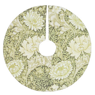 William Morris Chrysanthemum Floral Pattern Brushed Polyester Tree Skirt