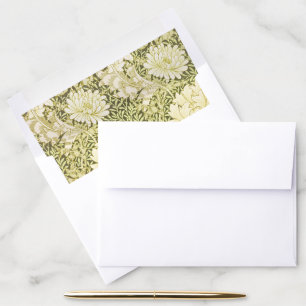 William Morris Chrysanthemum Floral Pattern Envelope Liner