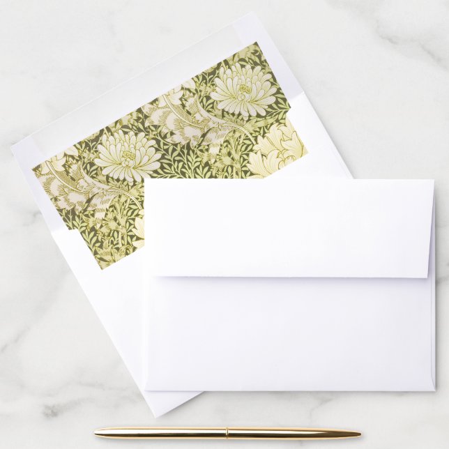 William Morris Chrysanthemum Floral Pattern Envelope Liner (Desk)