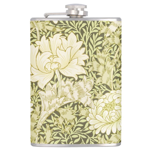 William Morris Chrysanthemum Floral Pattern Flask (Front)