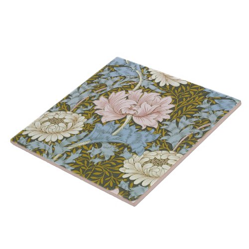  William Morris Chrysanthemum Floral Pattern Folia Ceramic Tile