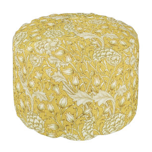 William Morris Chrysanthemum Floral Pattern Foliag Pouf