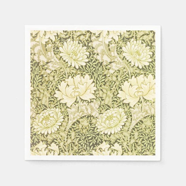 William Morris Chrysanthemum Floral Pattern Napkins (Front)
