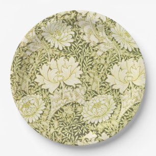 William Morris Chrysanthemum Floral Pattern Paper Plates