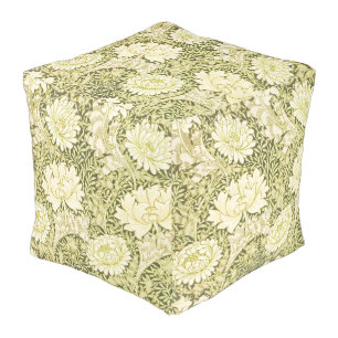 William Morris Chrysanthemum Floral Pattern Pouf