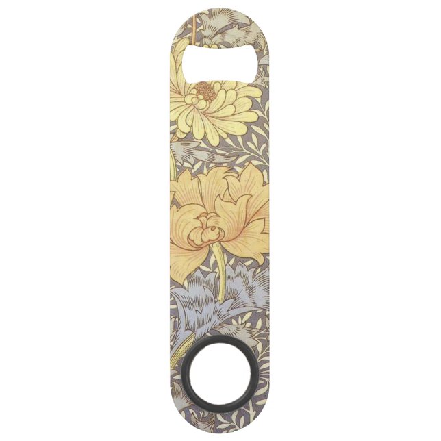 William Morris Chrysanthemum Mum Flowers Bar Key (Front)