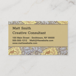 William Morris Chrysanthemum Mum Flowers Business Card