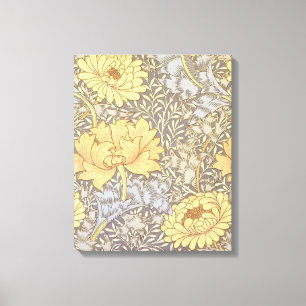 William Morris Chrysanthemum Mum Flowers Canvas Print
