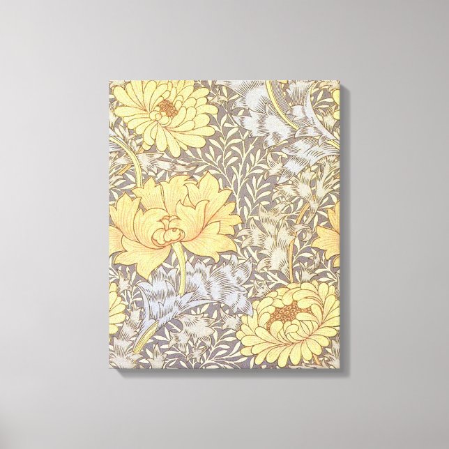 William Morris Chrysanthemum Mum Flowers Canvas Print (Front)