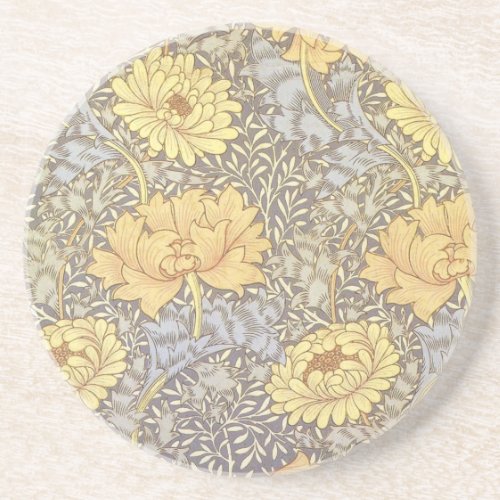 William Morris Chrysanthemum Mum Flowers Coaster