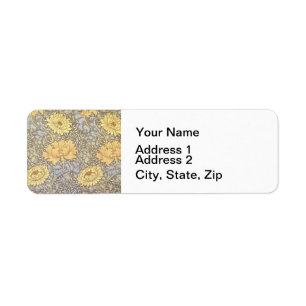William Morris Chrysanthemum Mum Flowers Label