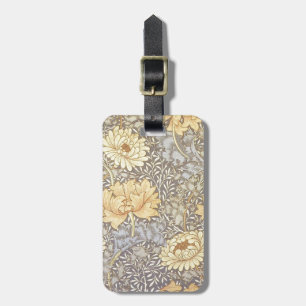 William Morris Chrysanthemum Mum Flowers Luggage Tag