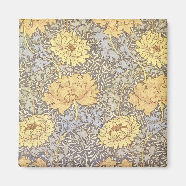 William Morris Chrysanthemum Mum Flowers Magnet (Front)