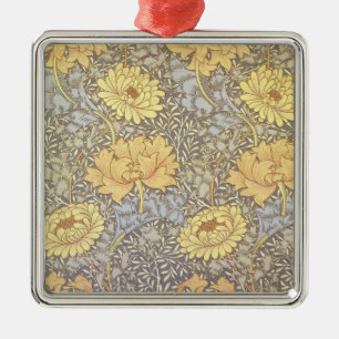 William Morris Chrysanthemum Mum Flowers Metal Ornament