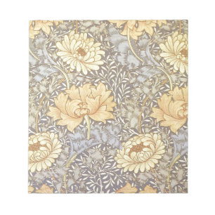 William Morris Chrysanthemum Mum Flowers Notepad