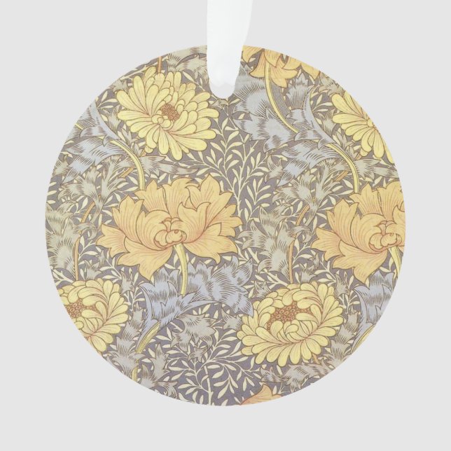 William Morris Chrysanthemum Mum Flowers Ornament (Front)