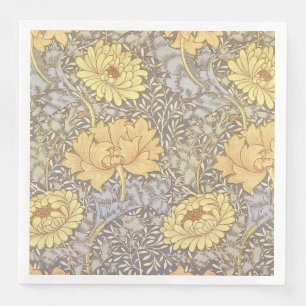 William Morris Chrysanthemum Mum Flowers Paper Dinner Napkins