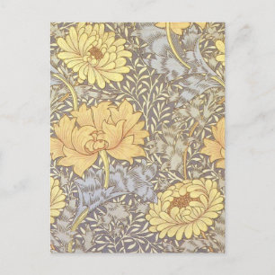 William Morris Chrysanthemum Mum Flowers Postcard